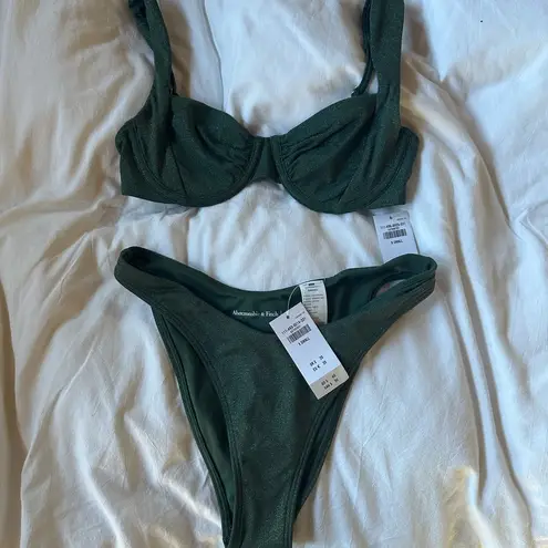 Abercrombie & Fitch NWT 🌟  Shimmered Green Bikini Set