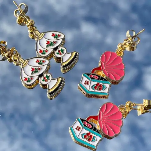 Handmade Retro Vinyl Record Player Earrings