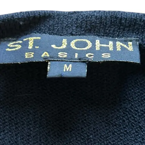St. John Women's navy blue Wrap Sweater Top Size M Long Sleeve Casual