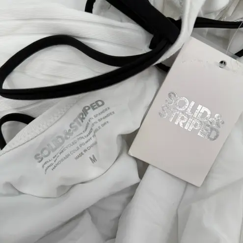 Solid & Striped The Lynn Swimsuit Size Medium NWT B&W One Piece Ribbed Swim