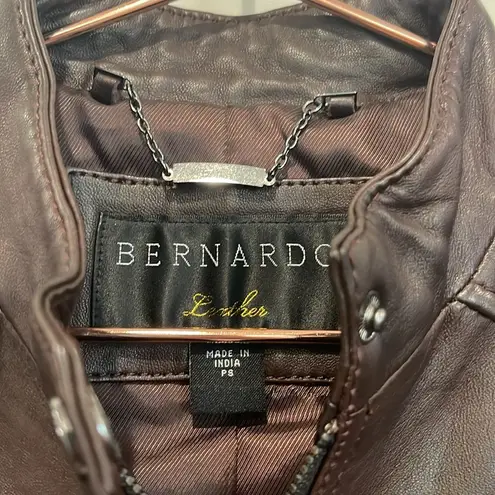 Bernardo brown leather jacket small petite