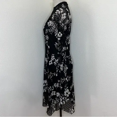 See By Chloe See By Chloé Lace Slip Midi Dress Semi-Sheer Long Sleeve Floral Pattern AOP sz L