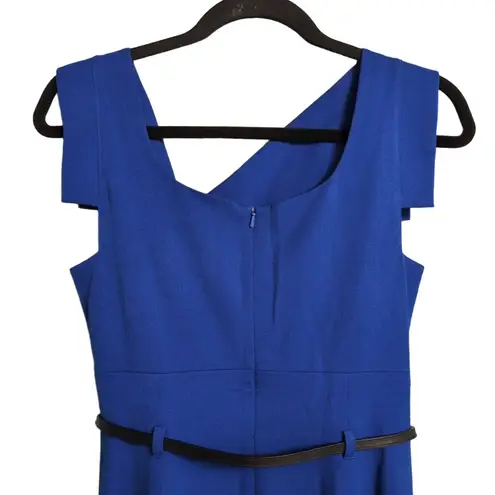 Black Halo Classic Jackie O Sheath Dress Cobalt Blue Cowl Neck Sleeveless 6