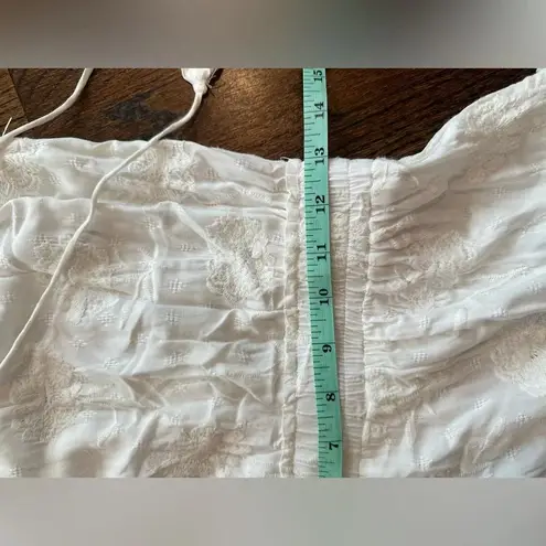 Dear John MELODIE TIERED RUFFLE DRESS PEARLED IVORY FLORAL EMBROIDEY XS 1307