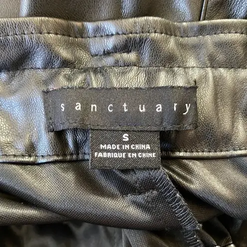 Sanctuary  Leather Like Black Shorts