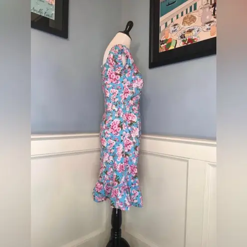 RARE! Bernie Dexter Retro 50s Rockabilly Pinup Style Toff Dress Sz L Blue Size L