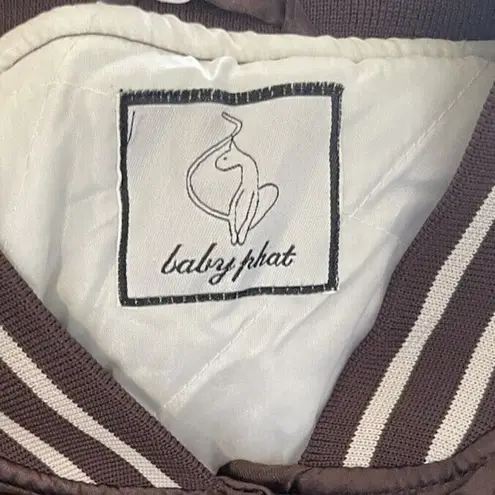 Baby Phat Vintage Puffer Bomber Jacket Satin Liner White Stones Women’s Sz 2XL