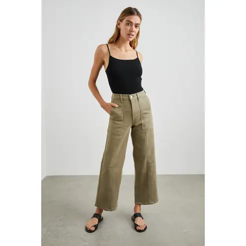 Rails Getty Crop Utility Wide Leg Jean Washed Olive Size 25