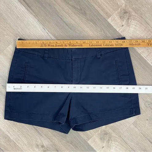 Stylus Mid Rise Twill Chino Shorts Navy Blue 6 Blue