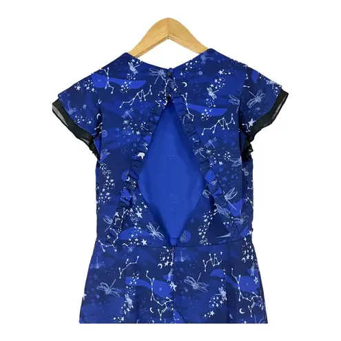 Three Floor Afterglow blue cocktail dress WOMENS SIZE 4 stars constellations