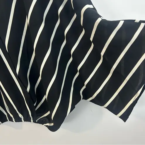 Savannah Jane Black & White Striped Dolman Sleeve Oversized Boho Top Size Medium