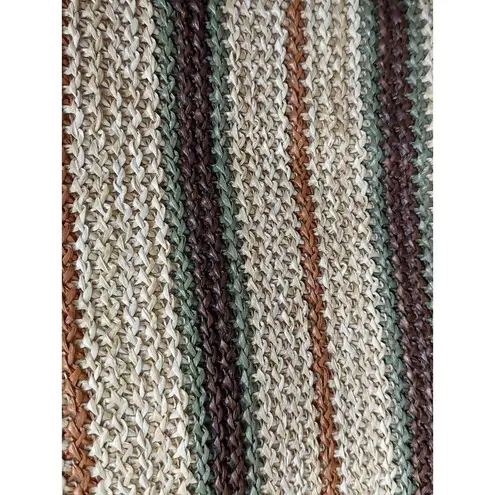 Amanda Smith Cute Woven Striped Round Handle Boho Bag with Detachable Strap