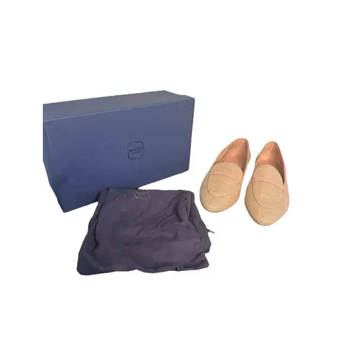 Malone Souliers Bruni Woven Apron Toe Loafers in Jute/Nappa Size 39