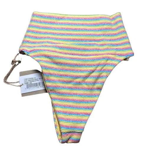 NWT Toast Swim Women's Signature Banded Waist Bikini Bottom Rainbow Rib Size XS