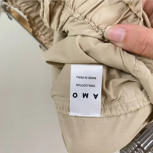 AMO Oatmeal Parachute Cargo Pants Size Medium Tan
