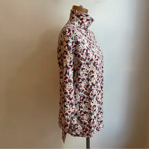 Eastern Mountain Sports Vintage 80s Cotton Turtleneck Floral EMS Pink Large