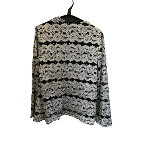 R & M Richards R&M Richards Women's Black & Silver Lace Jacket with Camisole Top Size 16