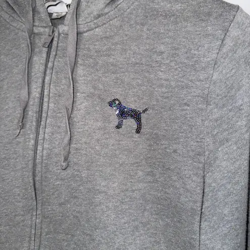 Pink Coconut Boutique Sequin Vintage Y2K Victoria's Secret PINK Zip Up Sweater Gray Jacket