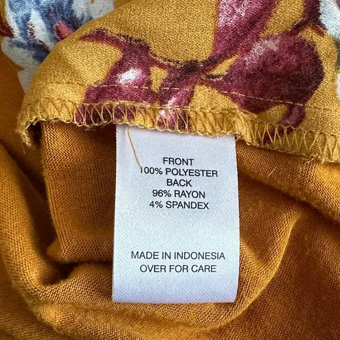 Fortune + Ivy Mustard Floral Sleeveless Tank Top Size Small