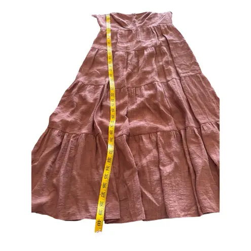 Petal and Pup Salma Flowy Dress in Rust Color Balloon Sleeves Midi Skirt Size 6