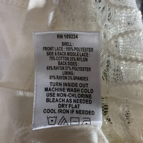 Indigo Soul Long Sleeve Cream Ivory Layered Shirt Size 2XL