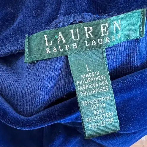 Ralph Lauren  LRL blue pull on velvet lounge straight sweatpants large NEW