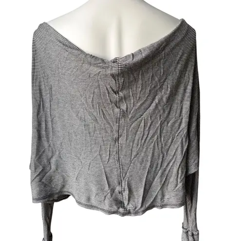 Elan Slouchy Dolman Batwing Waffle Knit Top, Sz L