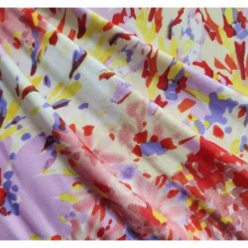 American Living Floral Ruched Sheath Dress Women's Size 16 Cap Sleeve Midi