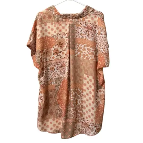 Cupcakes and Cashmere Women Blouse Size XL Paisley Lightweight Polyester Artsy