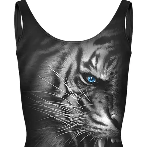 Goth Gothic Grunge Tiger Spiral Direct Swim Swimsuit Swimwear Size Small