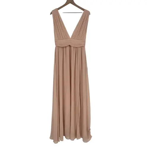 Lulus Heavenly Hues Blush Maxi Dress Size M Tan Size M