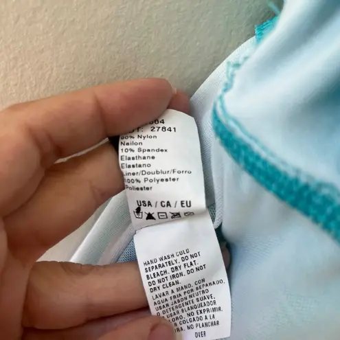 Athena Sz 12 One Piece Turquoise Tummy Control Swimsuit Shoulder Strap Luxury