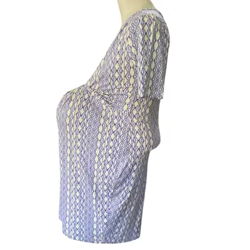 Seraphine Purple Aztec print Long Sleeve Maternity Dress Size 6