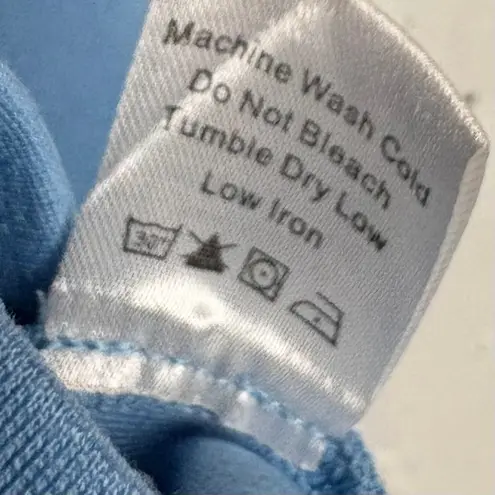 Tuckernuck Zeppelin Midi Dress Cut Outs Newport Blue White Braid Neck Medium