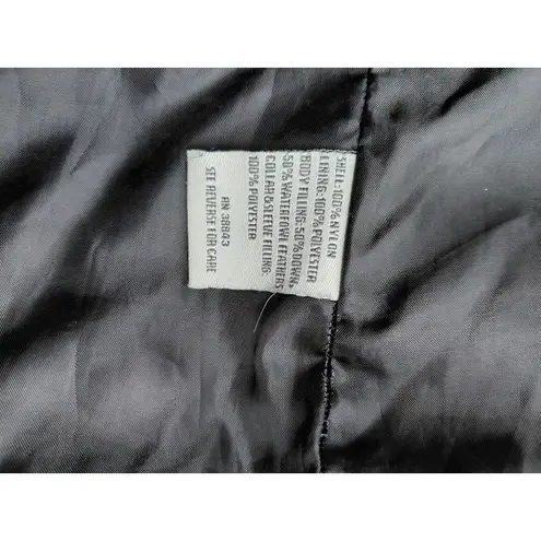 Larry Levine Womens Down Hooded Puffer Jacket M Black