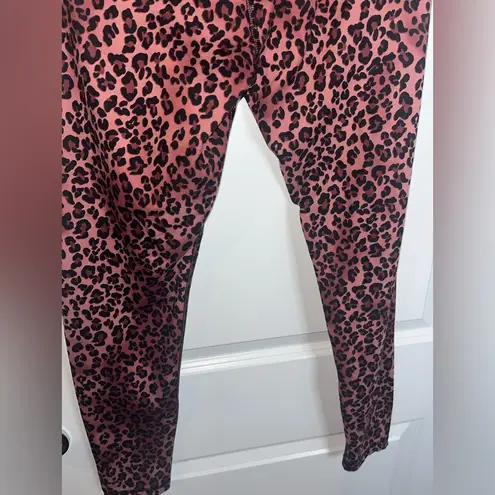 Balance Collection Balance Collections Pink All Over Cheetah Print Stretchy Yoga Gym Leggings Sz L