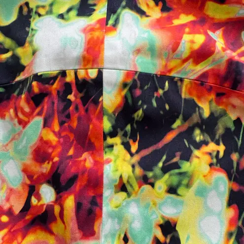 Black Halo Anthropologie Colorful Abstract Crop Top, size 2 zipper back lined