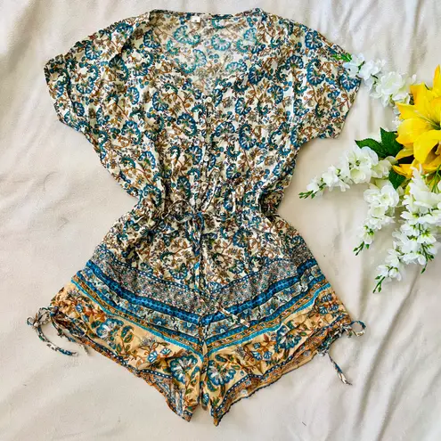 Boutique Adjustable Boho Paisley Romper