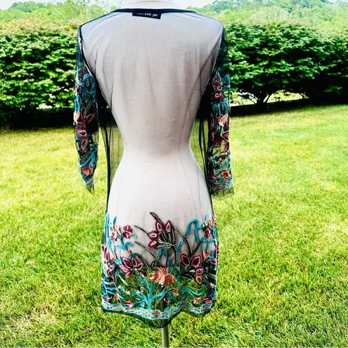 Zanzea Floral Embroidery Mesh Sheer Dress