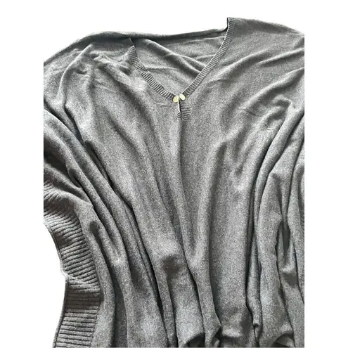 Modern Women Winter Knitted Poncho Gray