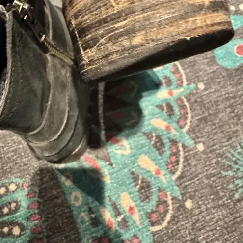 Treasure & Bond Distressed Faded Black Moto Ankle Boots