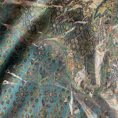 Rapti Fashion Peacock Blue Printed Lightweight Scarf NWT