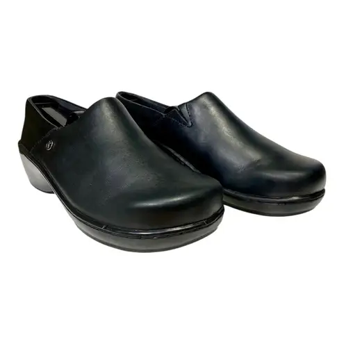 Klogs Naples Women’s Clogs Size 8.5 Black Leather Slip Resistant Closed Back