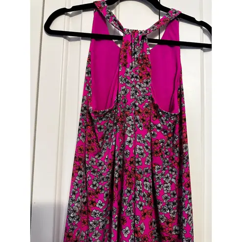CeCe Womens Floral Sleeveless Dress Pink & Black Size S Polyester