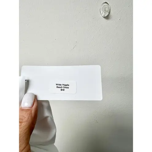 Savvy NWT Magda 3D Flower Sleeveless Halter Beach Midi Dress White Womens Size L