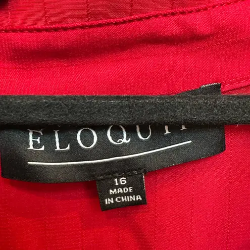 Eloquii Holiday Red Midi Dress Ruffle Flutter Cutout Sleeves Plus Size 16 NWT