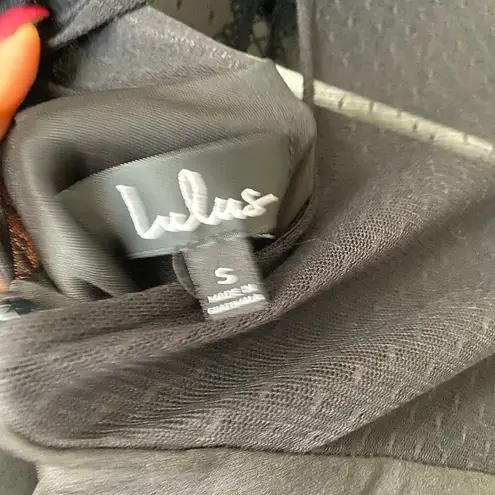 Lulu’s size small goth Victorian neckline sheer mini dress Black