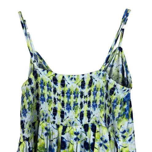 Aerie  Mini Dress Womens M Green Blue Tie Dye Hatlter Keyhole Cutout Coconut Girl
