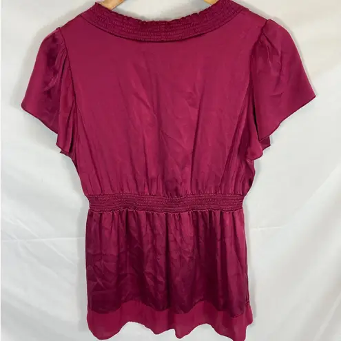 BCBGMAXAZRIA  Silk Babydoll Blouse Size Medium