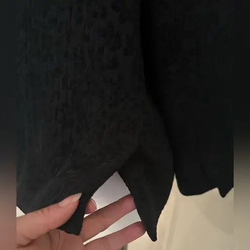 PANTOLIGE Black 2 Fabric Buttons Florals Embroidered Blazer Sz 20W. Fully Lined.